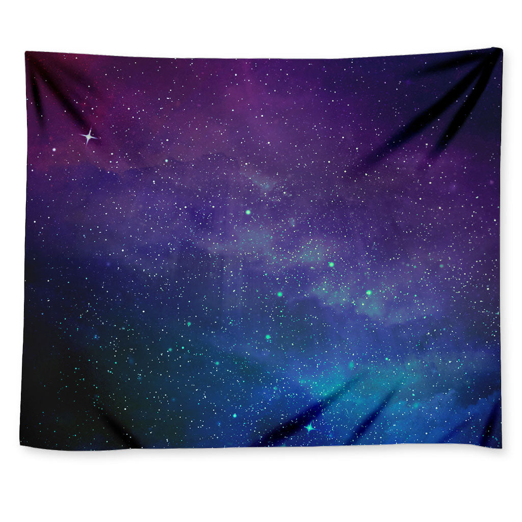 Purple Turquoise Galaxy Space Print Tapestry