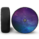 Purple Turquoise Galaxy Space Print Tire Cover With Camera Hole