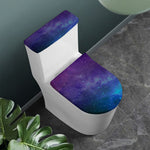 Purple Turquoise Galaxy Space Print Toilet Lid And Tank Cover Set