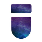 Purple Turquoise Galaxy Space Print Toilet Lid And Tank Cover Set