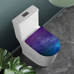Purple Turquoise Galaxy Space Print Toilet Lid Cover