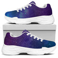 Purple Turquoise Galaxy Space Print White Chunky Shoes
