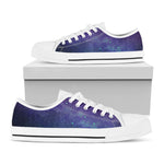 Purple Turquoise Galaxy Space Print White Low Top Sneakers