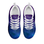 Purple Turquoise Galaxy Space Print White Running Shoes