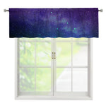 Purple Turquoise Galaxy Space Print Window Valance
