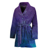 Purple Turquoise Galaxy Space Print Women's Bathrobe