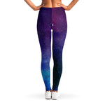 Purple Turquoise Galaxy Space Print Women's Leggings