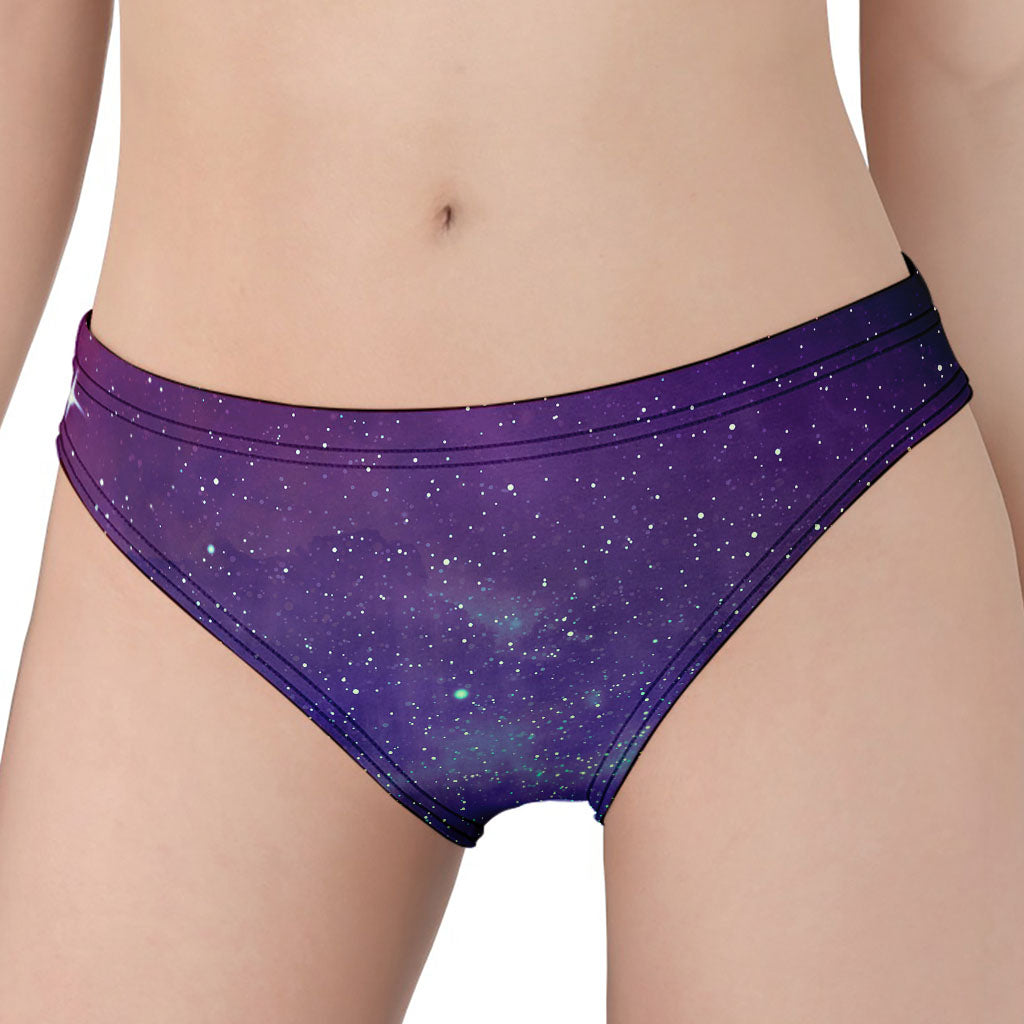 Purple Turquoise Galaxy Space Print Women's Panties