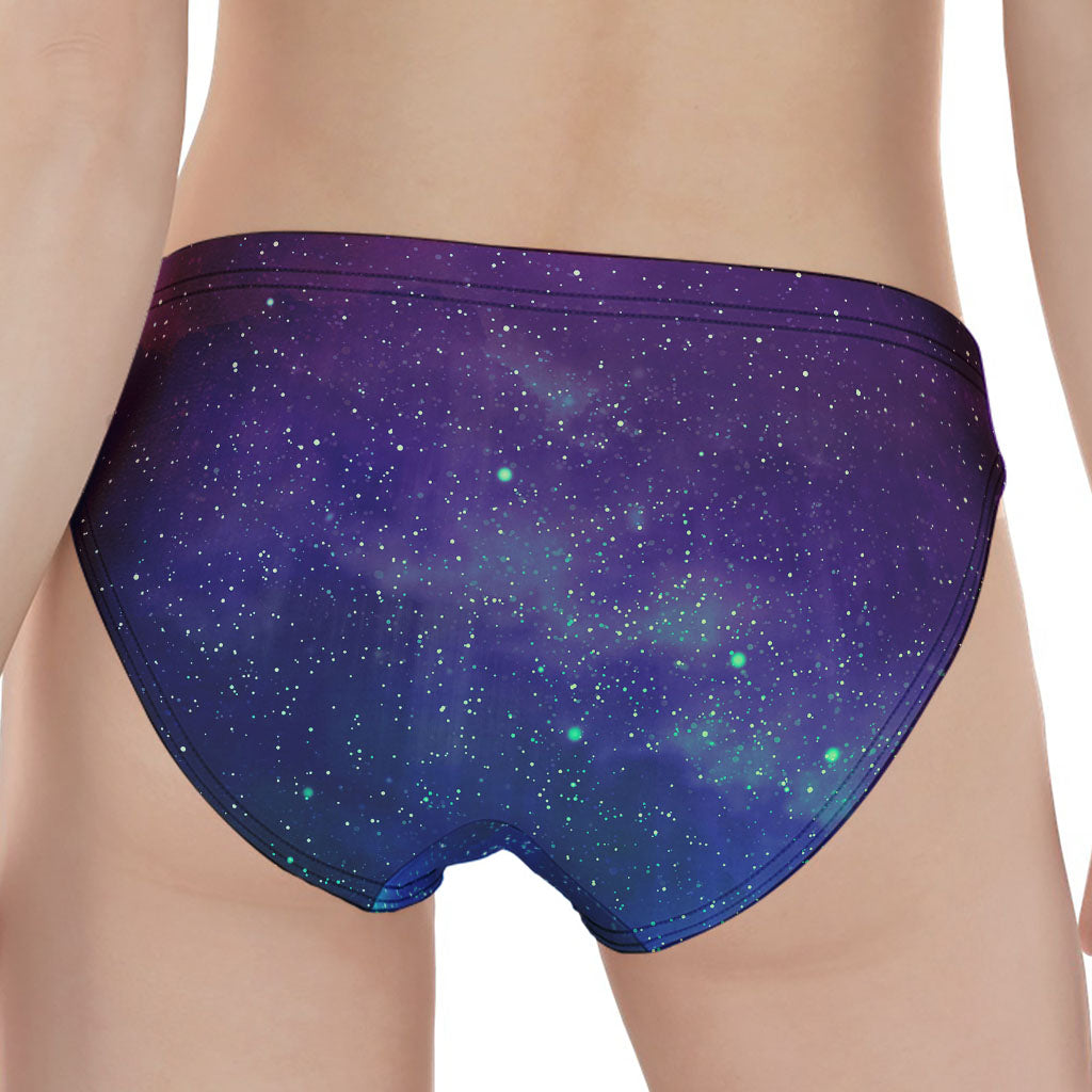 Purple Turquoise Galaxy Space Print Women's Panties