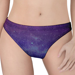 Purple Turquoise Galaxy Space Print Women's Thong