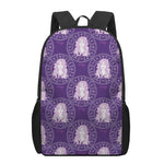 Purple Virgo Zodiac Pattern Print 17 Inch Backpack