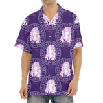 Purple Virgo Zodiac Pattern Print Aloha Shirt
