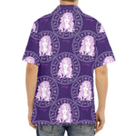 Purple Virgo Zodiac Pattern Print Aloha Shirt