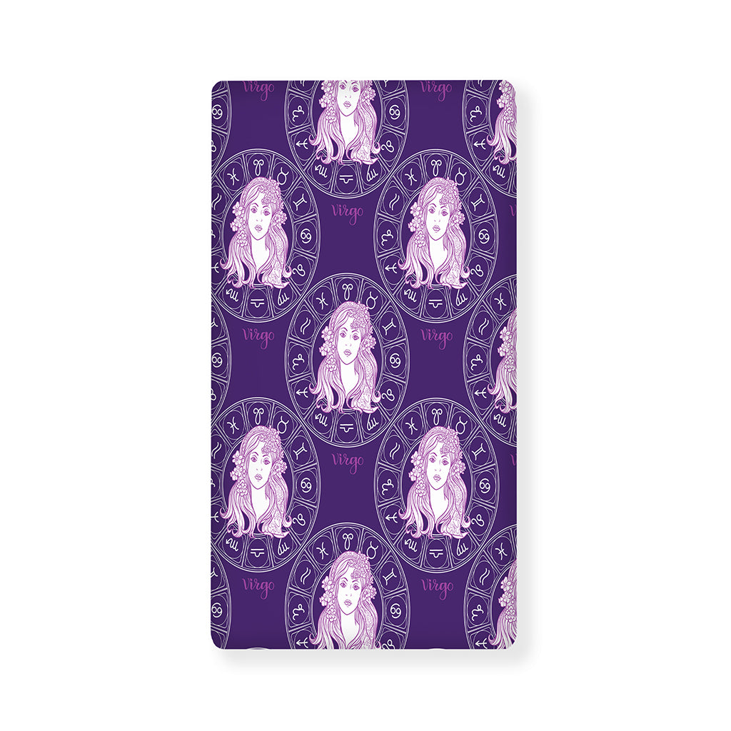Purple Virgo Zodiac Pattern Print Baby Crib Sheet