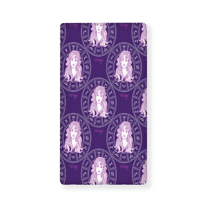 Purple Virgo Zodiac Pattern Print Baby Crib Sheet