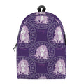 Purple Virgo Zodiac Pattern Print School Backpack