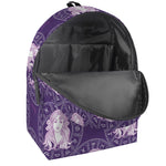 Purple Virgo Zodiac Pattern Print Backpack