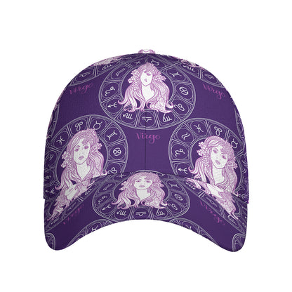 Purple Virgo Zodiac Pattern Print Baseball Cap