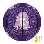 Purple Virgo Zodiac Pattern Print Basketball