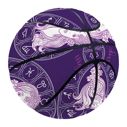 Purple Virgo Zodiac Pattern Print Basketball
