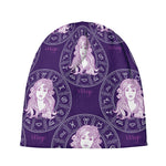 Purple Virgo Zodiac Pattern Print Beanie