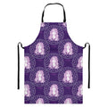 Purple Virgo Zodiac Pattern Print Bib Apron With Pocket