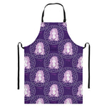 Purple Virgo Zodiac Pattern Print Bib Apron With Pocket