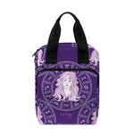 Purple Virgo Zodiac Pattern Print Bible Tote Bag