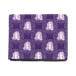 Purple Virgo Zodiac Pattern Print Bifold Wallet