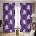 Purple Virgo Zodiac Pattern Print Dimout Pencil Pleat Curtains