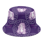 Purple Virgo Zodiac Pattern Print Bucket Hat