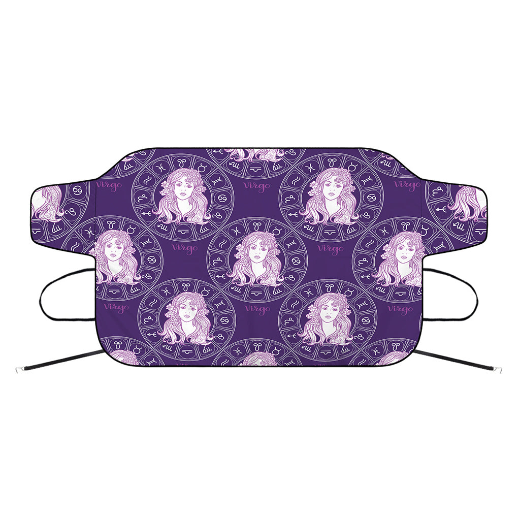 Purple Virgo Zodiac Pattern Print Car Windshield Snow Cover