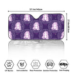 Purple Virgo Zodiac Pattern Print Car Windshield Sun Shade