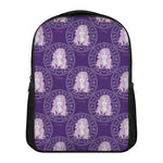 Purple Virgo Zodiac Pattern Print Casual Backpack