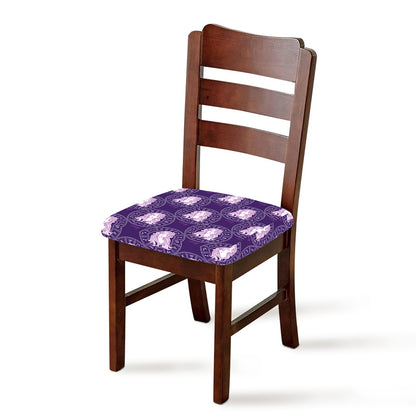 Purple Virgo Zodiac Pattern Print Chair Cushion Cover