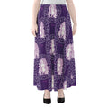 Purple Virgo Zodiac Pattern Print Chiffon Maxi Skirt