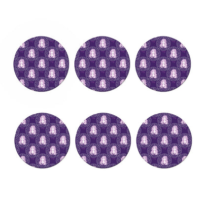 Purple Virgo Zodiac Pattern Print Coaster Set