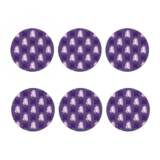 Purple Virgo Zodiac Pattern Print Coaster Set