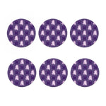 Purple Virgo Zodiac Pattern Print Coaster Set
