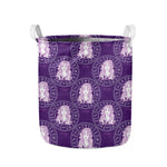 Purple Virgo Zodiac Pattern Print Collapsible Laundry Basket