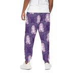 Purple Virgo Zodiac Pattern Print Cotton Pants