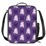 Purple Virgo Zodiac Pattern Print Crossbody Lunch Bag