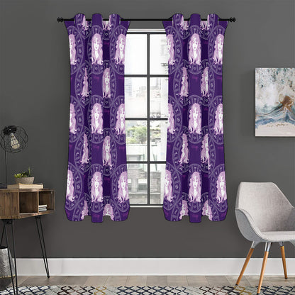 Purple Virgo Zodiac Pattern Print Curtain