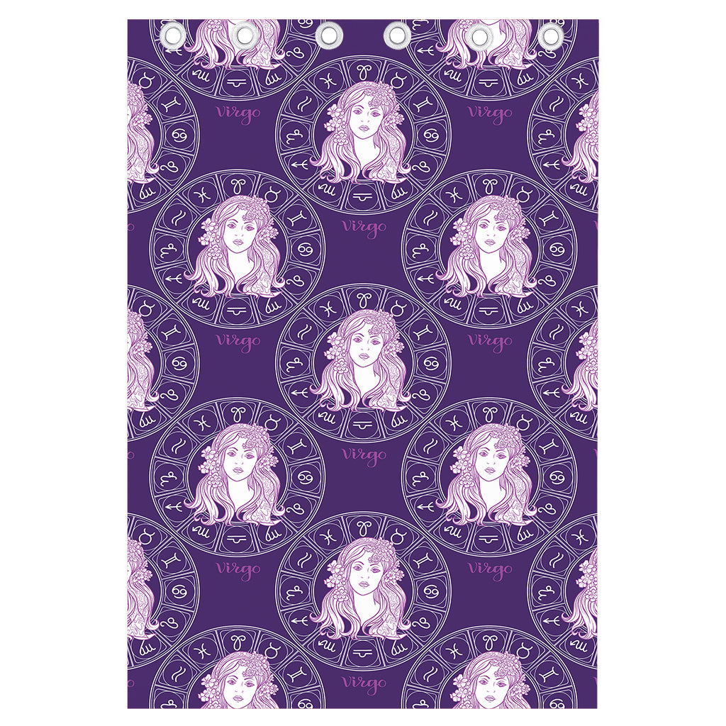 Purple Virgo Zodiac Pattern Print Curtain