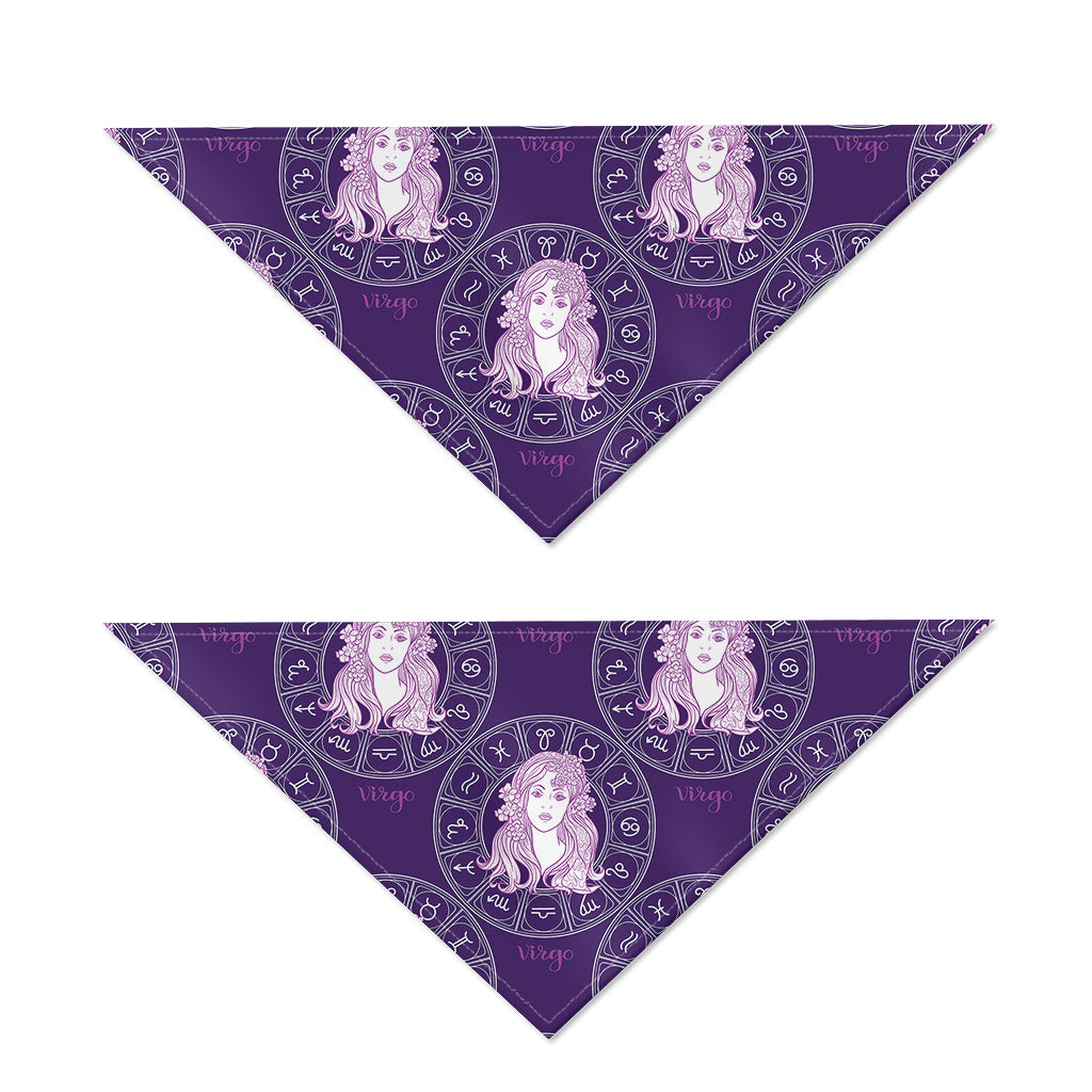 Purple Virgo Zodiac Pattern Print Dog Bandana