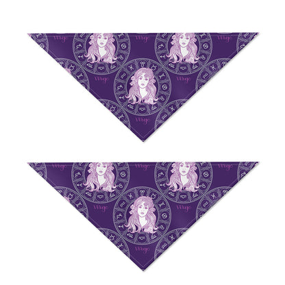 Purple Virgo Zodiac Pattern Print Dog Bandana