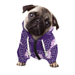 Purple Virgo Zodiac Pattern Print Dog Zip Up Hoodie