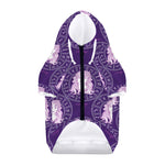 Purple Virgo Zodiac Pattern Print Dog Zip Up Hoodie