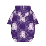 Purple Virgo Zodiac Pattern Print Dog Zip Up Hoodie