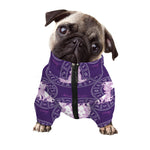 Purple Virgo Zodiac Pattern Print Dog Zip Up Jacket